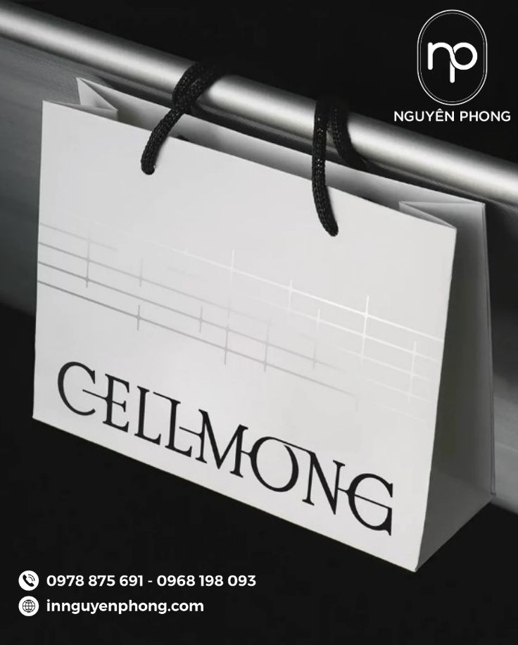 Mẫu túi giấy đồng bộ đựng gel làm tóc